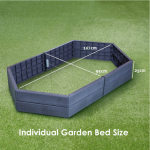 2x HEX ERGO Recycled Plastic Large Raised Garden Bed