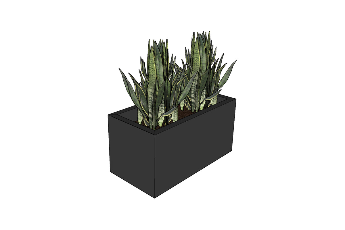 Greenlife Metal Designer Planter Box with Base 600 x 300 x 300mm Charcoal