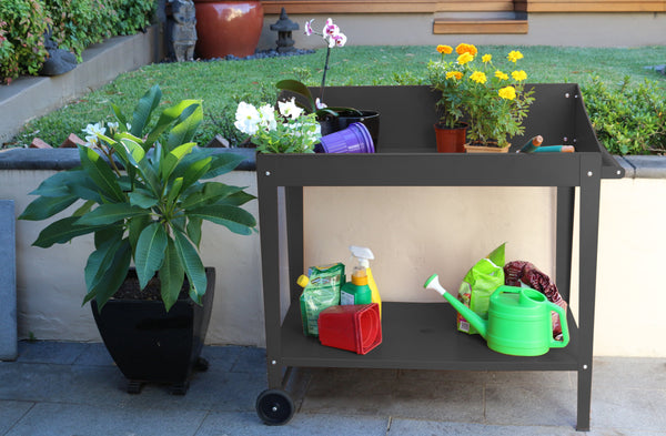 Greenlife Sturdy Mobile Potting Bench - 1000 x 550 x 1010mm - Charcoal