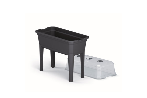 RESPANA Plastic Raised Garden Planter & Cloche Cover with Vents - Anthracite