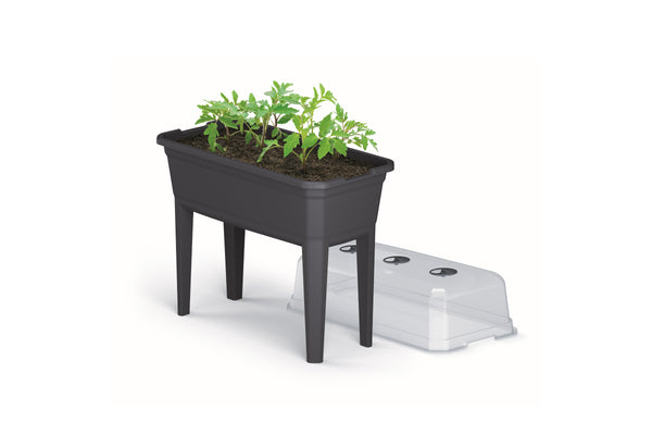 RESPANA Plastic Raised Garden Planter & Cloche Cover with Vents - Anthracite