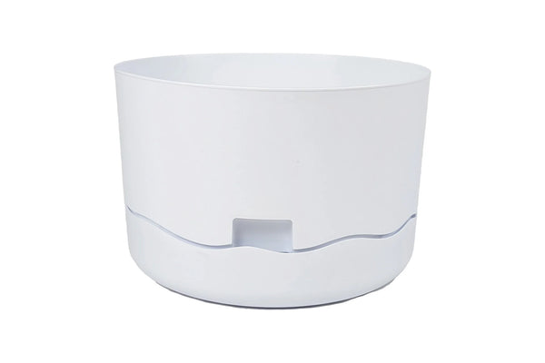 4x Greenlife Circular Self Watering Plastic Pot - White 380 x 380 x 250mm