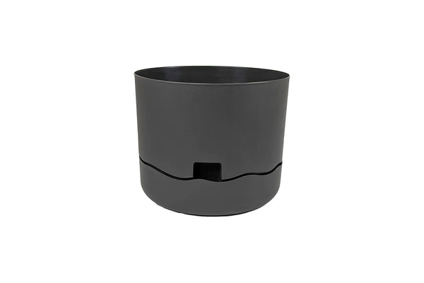 4x Greenlife Circular Self Watering Plastic Pot - Slate Grey 300 x 300 x 250mm