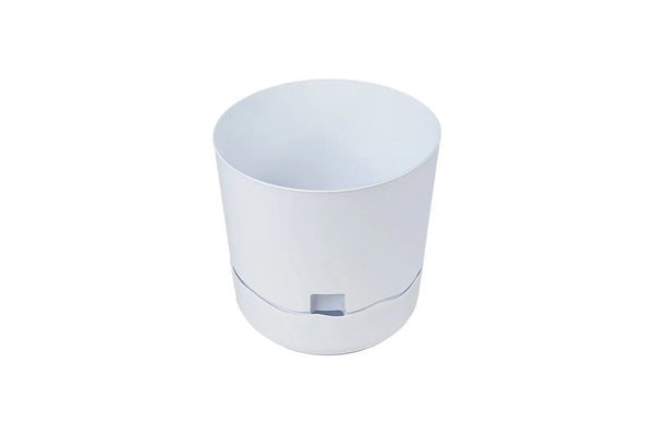 4x Greenlife Circular Self Watering Plastic Pot - White 240 x 240 x 250mm