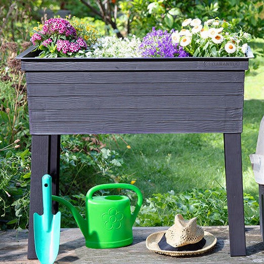 URBAN Plastic Raised Garden Planter 650H x 750W x 370D - Brown