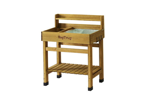 VegTrug Deluxe Wooden Raised Potting Bench - Natural