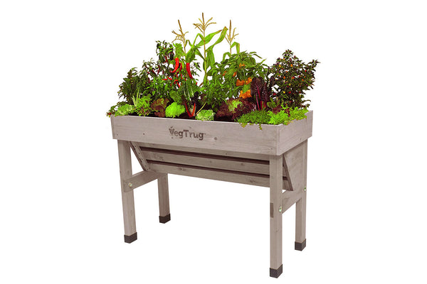 VegTrug Wooden Raised Planter Small Wallhugger - Grey Wash