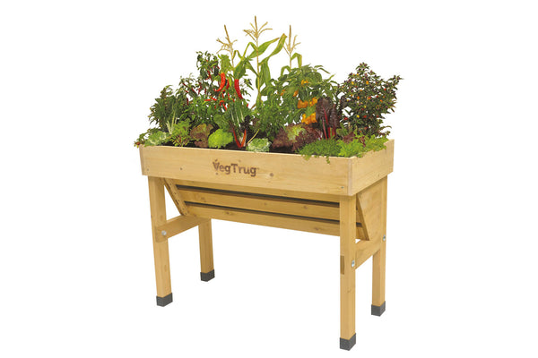 VegTrug Wooden Raised Planter Natural - Wallhugger Small