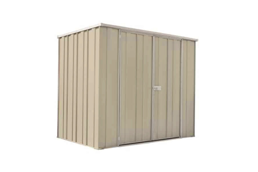 YardStore F64-D Flat Roof Steel Garden Shed - 2.1m x 1.41m x 1.8m