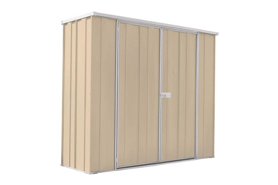 YardStore F62-D Flat Roof Steel Garden Shed - 2.1m x 0.72m x 1.8m