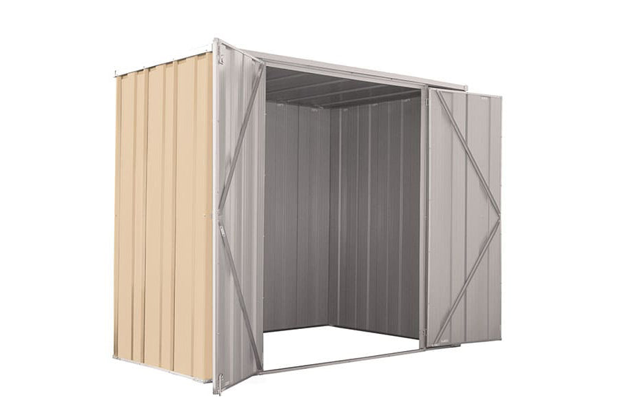 YardStore F63-D Flat Roof Steel Garden Shed - 2.1m x 1.07m x 1.8m