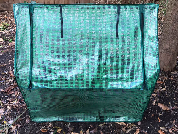 Patio Garden Bed with Base - Slate Grey + Drop Over Greenhouse