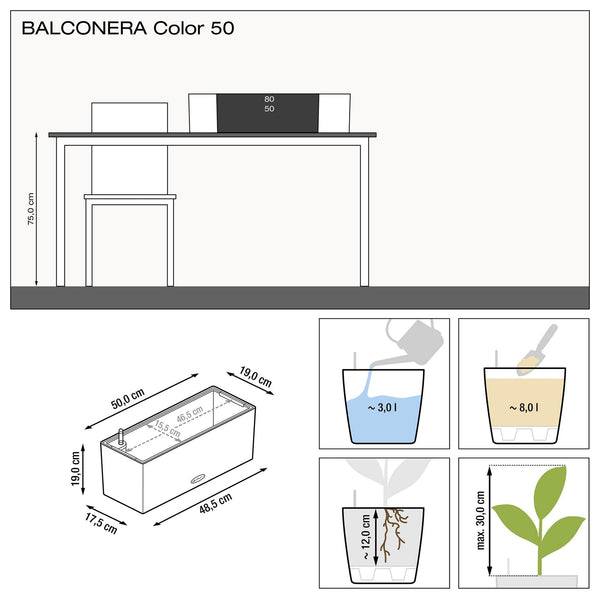 Lechuza Self-Watering Planter Box - BALCONERA Color 50