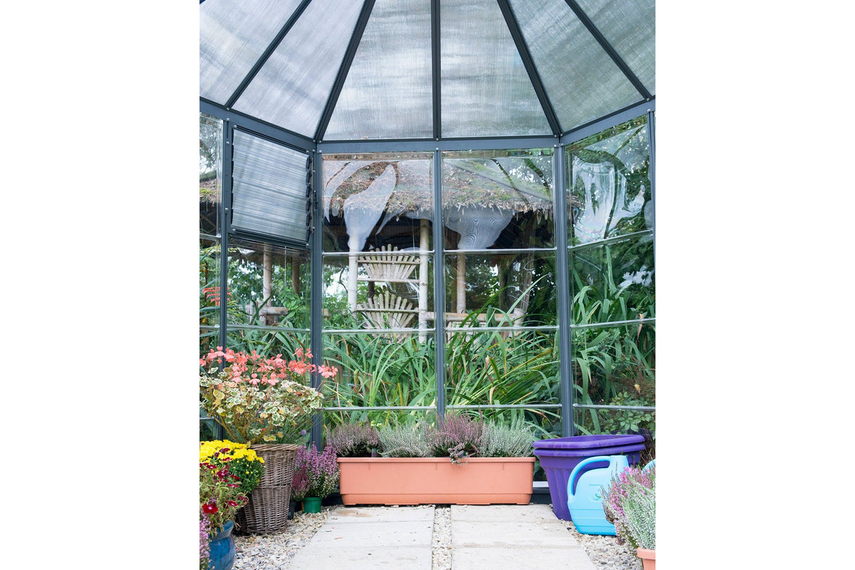 Maze Oasis Hex Polycarbonate Greenhouse 8' Grey (2.5m x 2.2m)