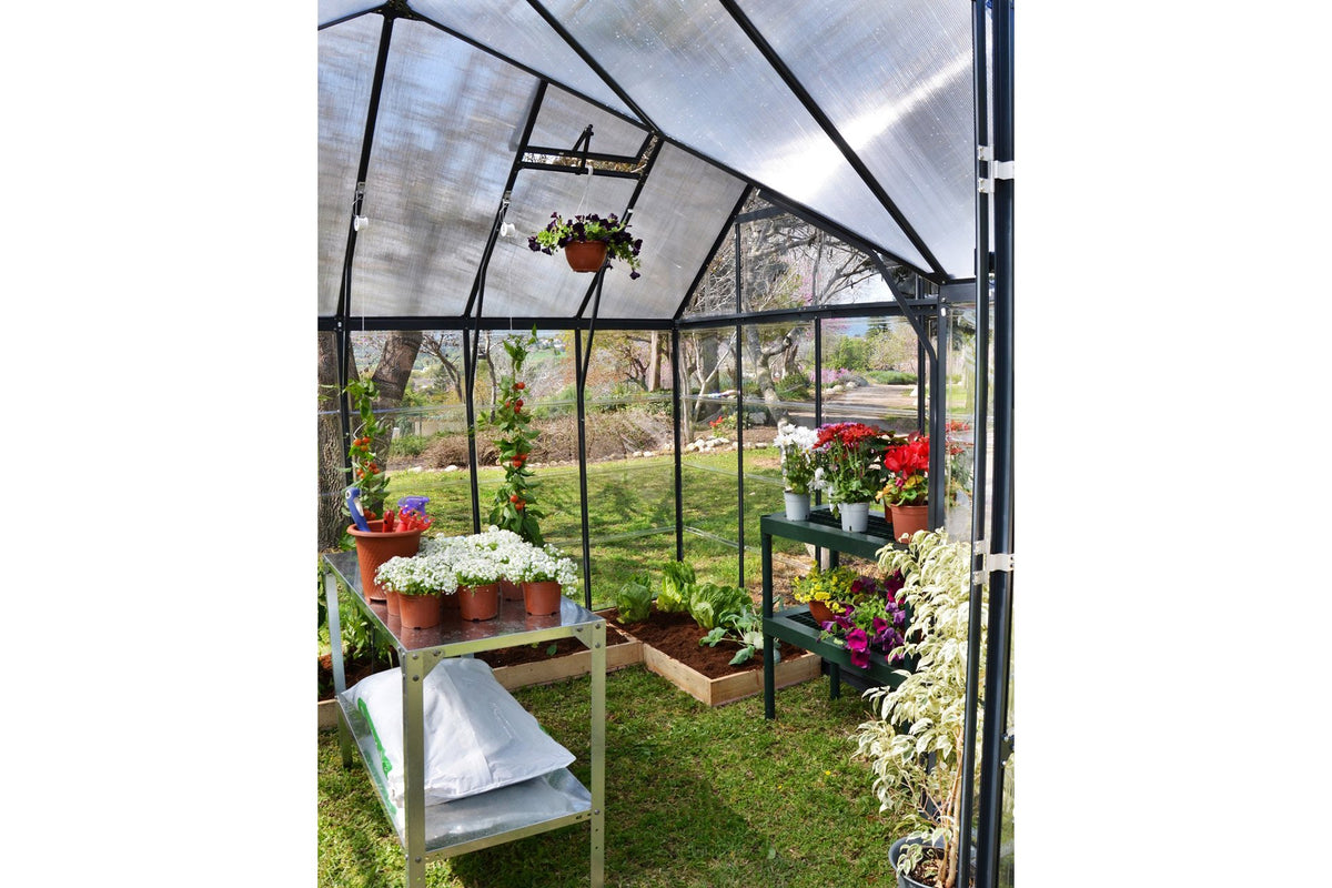 Maze Victory Premium Polycarbonate Greenhouse Grey (3.7m x 3.1m)